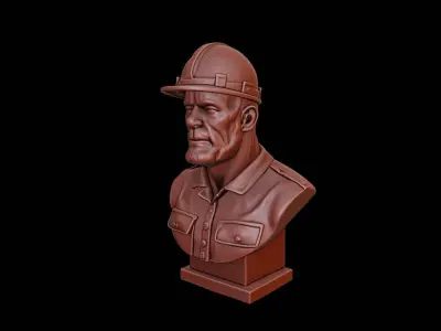 Engineer Bust 3D print model