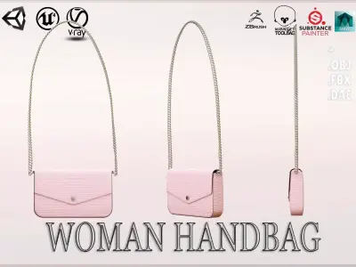 Woman Handbag Louis Vuitton Low-poly 3D model