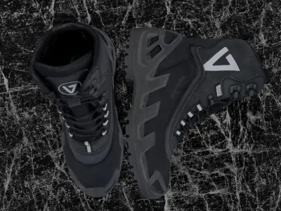 VANEDA 3D BOOTS - BLACK Low-poly 3D model