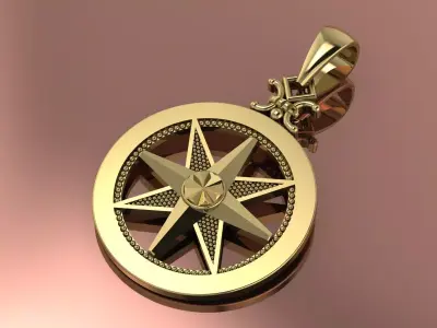 Compass Pendant Jewelry Brand Gold 3D print model