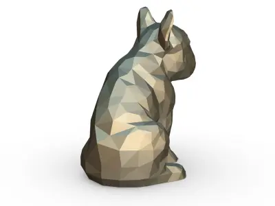 bulldog low poly french 3D print model
