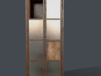 Wood cabinet 02 Low-poly 3D model