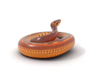 Coiled Python model pack Low-poly 3D model
