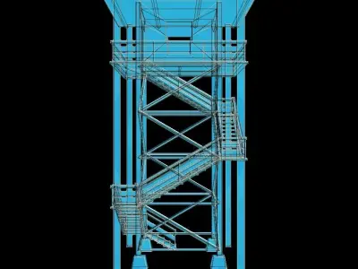 Tower wooden Low-poly 3D model