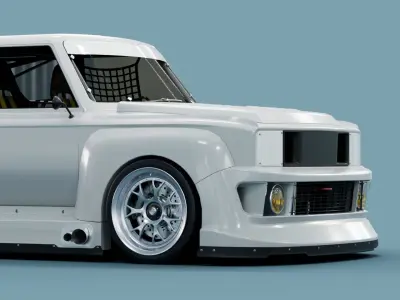 80s 70s Racing SUV 3D model