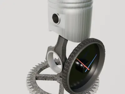 Piston Gear Clock 3D model