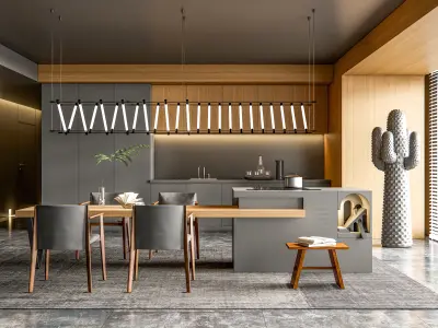 Kitchen fully parametric  Resizable manufacturable  0030 3D model