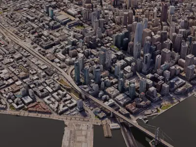 SanFrancisco-City-Skyline san francisco city map Free low-poly 3D model