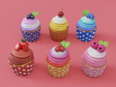 Cupcake cute 3D 3D model