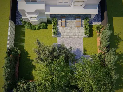 Backyard design and render in lumion 3D model