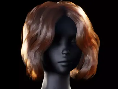 Hair for games Low-poly 3D model