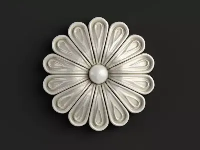 Round carved rosette  3D model