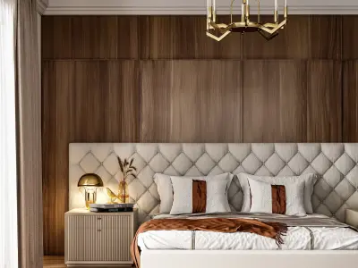 Modern luxury style bedroom 3D model