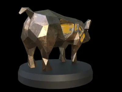 Steampunk Pig Low-poly 3D model