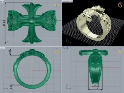 Cross ring  470 3D print model