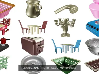 CLASSIC HOME INTERIOR VALUE PACK 3D Model Collection