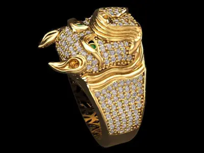 Pitbull Man Ring   3D print model