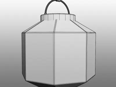 Painted-mountain Paper Lantern 3D model
