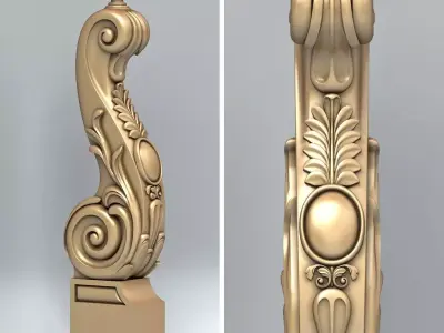 Newel post 007 3D model