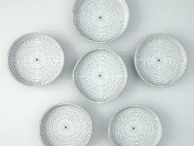 Vintage Ethiopian Split Bowls 3D model