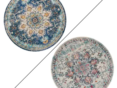 Round Rug Set 136 3D model