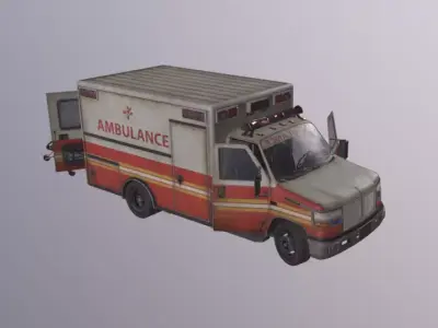 Ambulance Low-poly 3D model