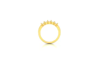 Band 3dm Render Details gold five stone diamond ring 3D print model