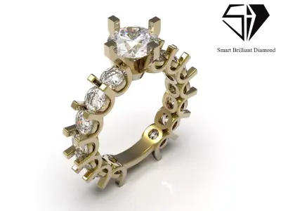 File for a full diamond solitaire ring sr0128 3D print model