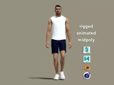Cristiano Ronaldo casual walking 3D model