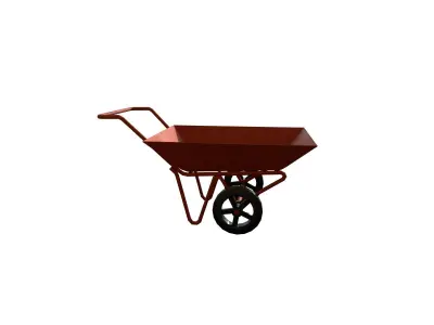 Cement cart Low-poly 3D model