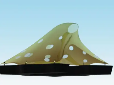 FutureCity Bus Stop Low-poly 3D model