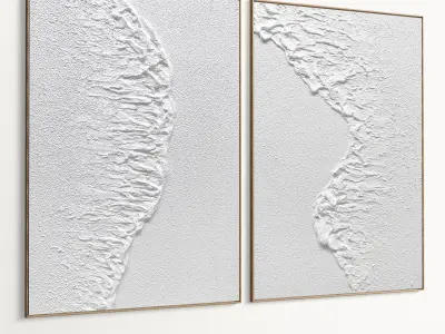 Plaster Two Photo Frame 527 Low-poly 3D model