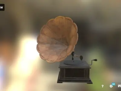 Gramophone Old 3D Low-poly 3D model