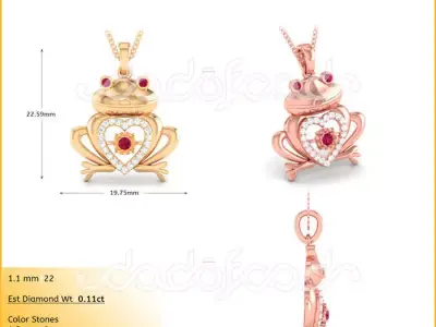 light weight yellow gold  diamond pendent -DOC-P8115 3D print model