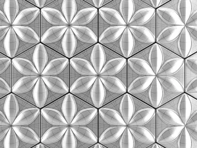Panel3d Flower circle pattern 3D model