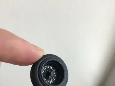 LOWRIDER WIRE RIMS ZENITH STYLE WITH TIRES for scale models 3D print model