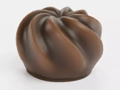 Chocolate Candy V6 - Twisted Chocolate Swirl Form 3D model