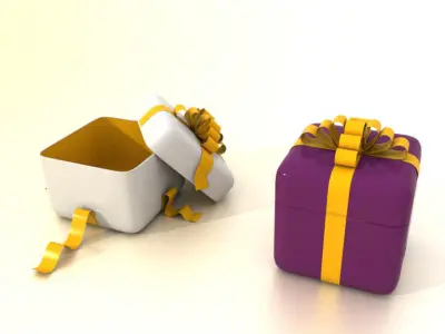 Gift Box Low-poly 3D model shop