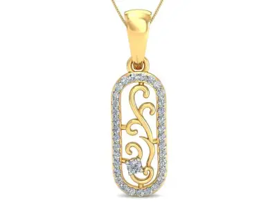 Solitaire Women Pendant 3dm STL OBJ FBX Renders Details 3D print model 70