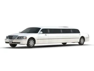 Generic Limousine White 3D model
