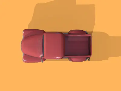 Cartoon Pick-Up Truck Low-poly 3D model