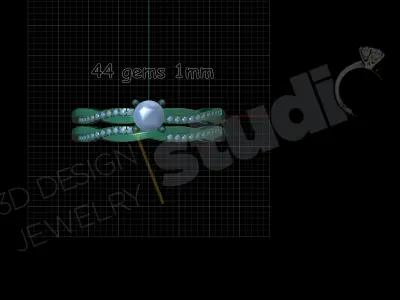 Brilliant diamond double ring  3D print model