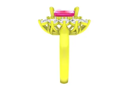 7388 luxury korean style diamond women ring 3D print model