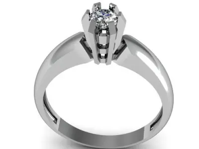 solitair ring 3D print model 3