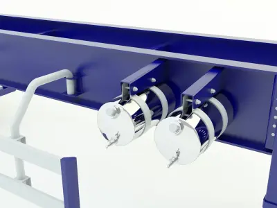  blue truck trailer 3d model 3D model