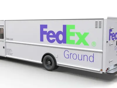 Freightliner FedEx boxvan Low-poly 3D model