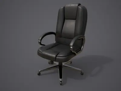Leather office chair  Free low-poly 3D model