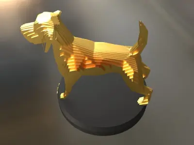 Parametric Dog Low-poly 3D model