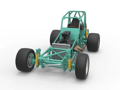 Vintage Northeast Dirt Modified stock car Base Scale 1 to 25 3D print model