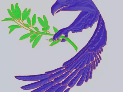 Circular Eagle Design for CNC cutting 3D print model